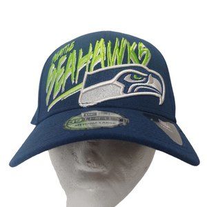 Seattle Seahawks New Era 30Thirty Cap M/L Stretch NFL Navy Blue Embroidered NEW